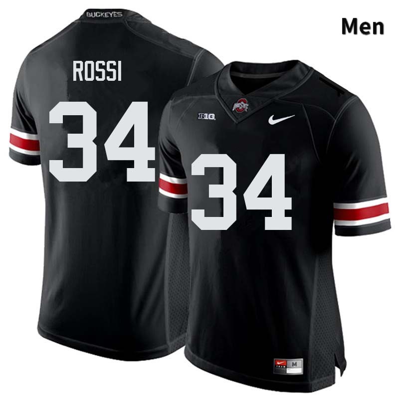 Ohio State Buckeyes Mitch Rossi Men's #34 Black Authentic Stitched College Football Jersey